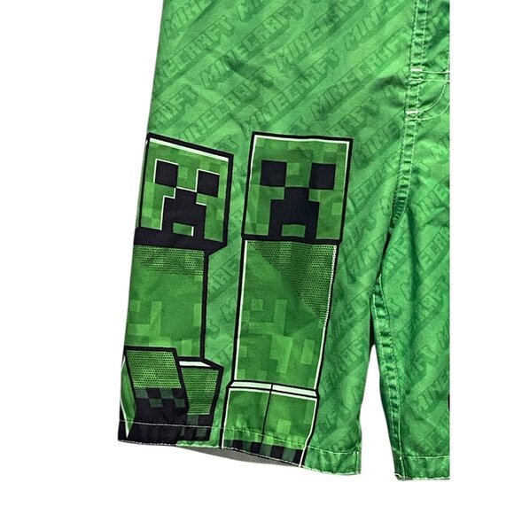 Minecraft Boys Swim Trunks Green Size 7 - Picture 4 of 8